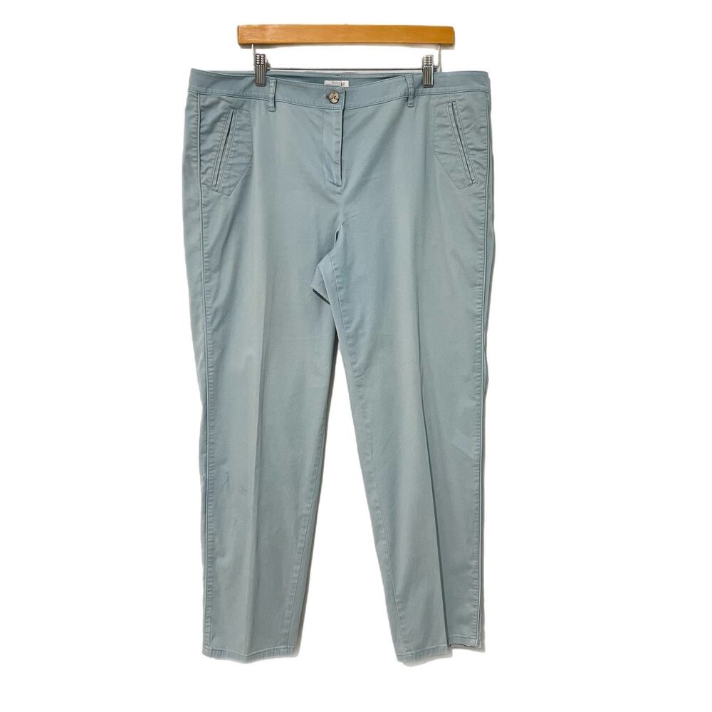 J Jill Live In Chino Pants 16 Dusty Blue Stretch Comfortable Soft Travel Cruise